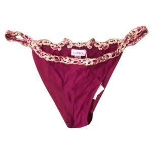 La perla paisley embroidered mesh panties (NWT)
